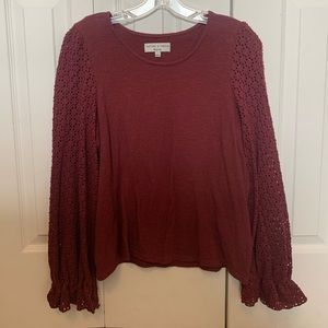 Madewell Texture & Thread Eyelet Mix Ruffle-Sleeve